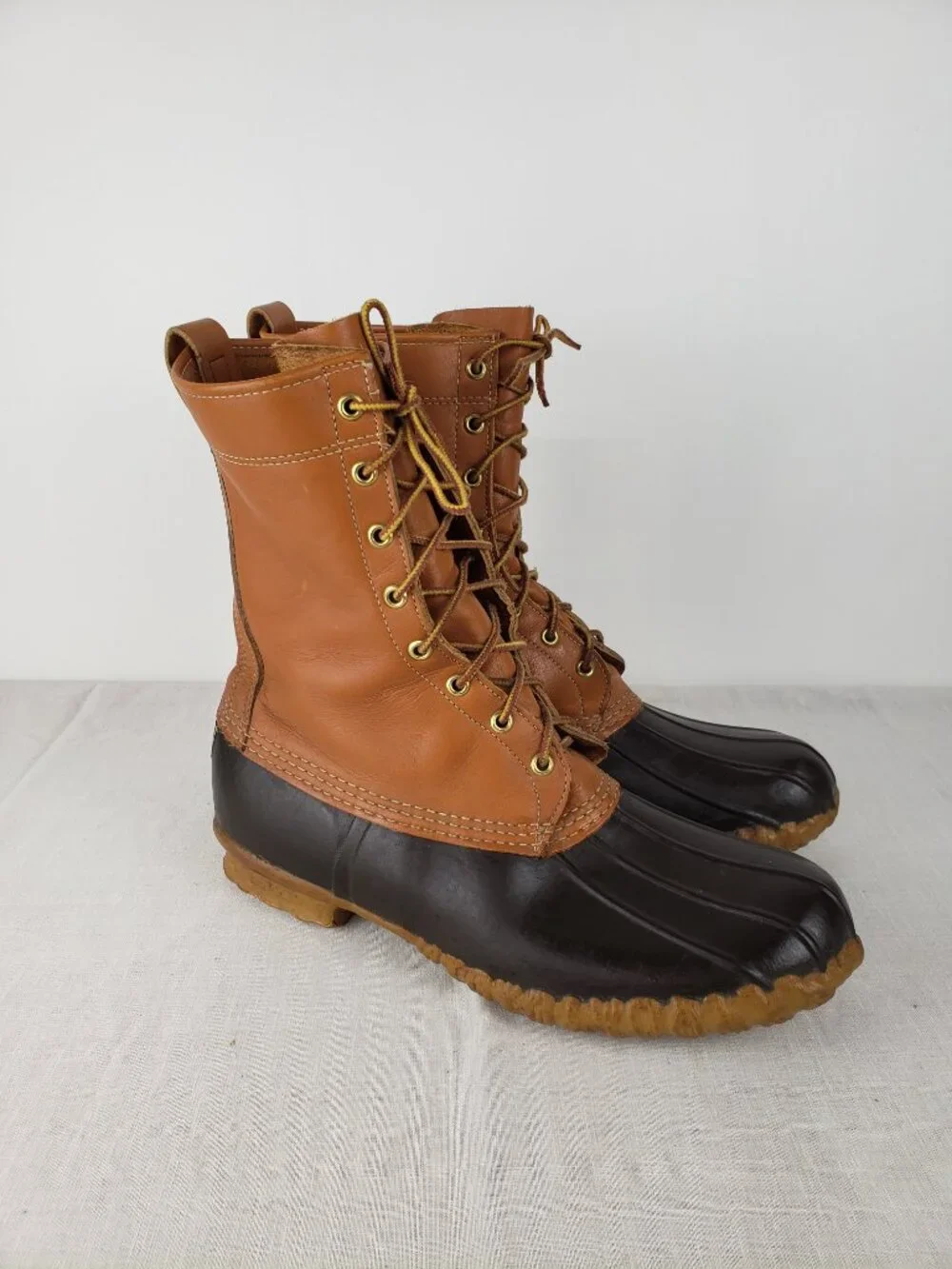 LL Bean Maine Hunting Shoe Bean Boots 8-Eyelet Duck Boots Vtg Unlined Mens 11